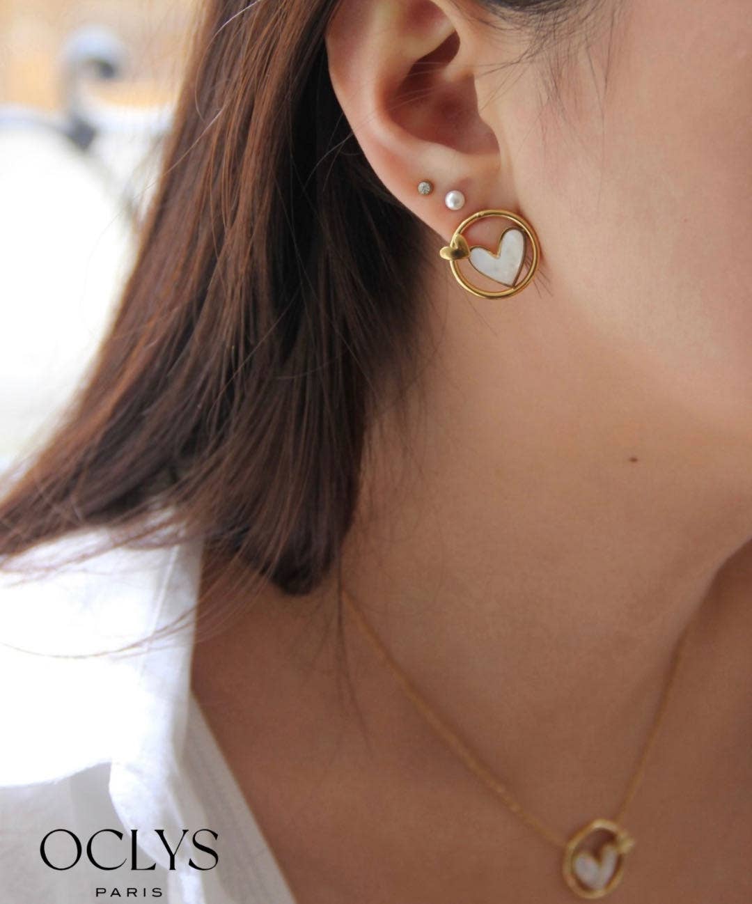 Oclys - Wholesale Dangle Earrings - Vitaly stainless steel heart circle earrings2