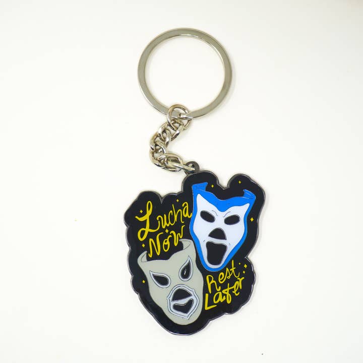 Lucha Now Rest Later Keychain for wholesale by PARTIMEWORKS