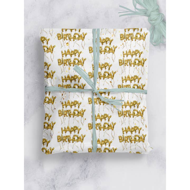 Brainbox Candy - Wholesale Flat Wrap - Lovely Gift Wrap Happy Birthday Blooney by Brainbox Candy3