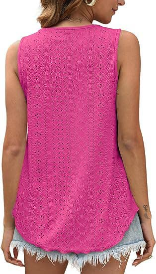 Lovesoft - Wholesale Tanktop - Dames - Dames zomerse losvallende mouwloze top met ronde hals22