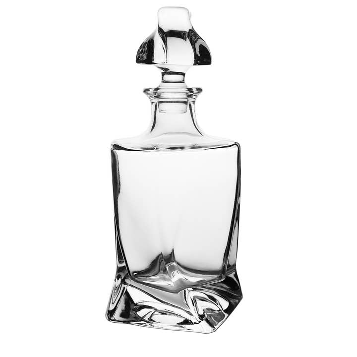 Boker-Tov Shalom - Wholesale Decanter - Abstract Design Crystal Decanter Set of 6 Cups