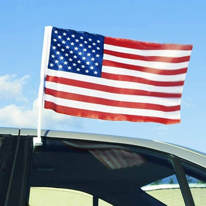 Tsyware - Wholesale Flag - Lot 12x17 USA Flags Car Window Clip On Fan Banners Car Flag 2