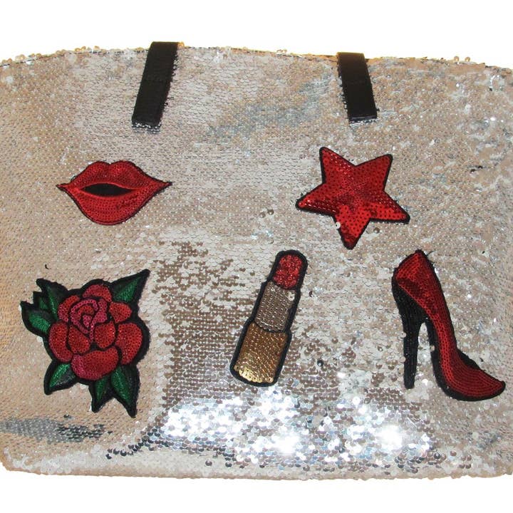 Borsa tote con paillettes per la vendita all'ingrosso da parte di Lily and Layla