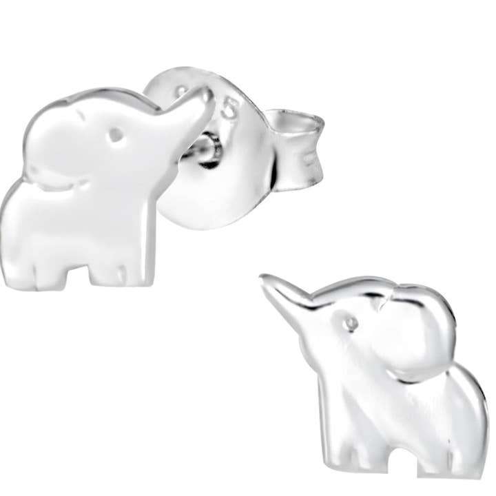 Sterling Silver Tiny Elephant Stud Earrings for wholesale by Penny & Piper