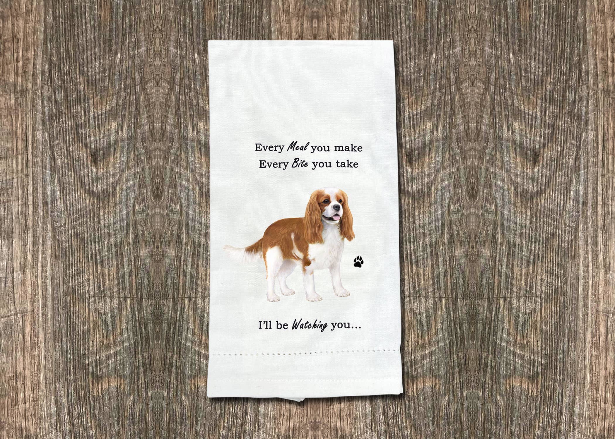 E&S Pets - Wholesale Tea Towel - King Charles Cavalier Kitchen Towel4