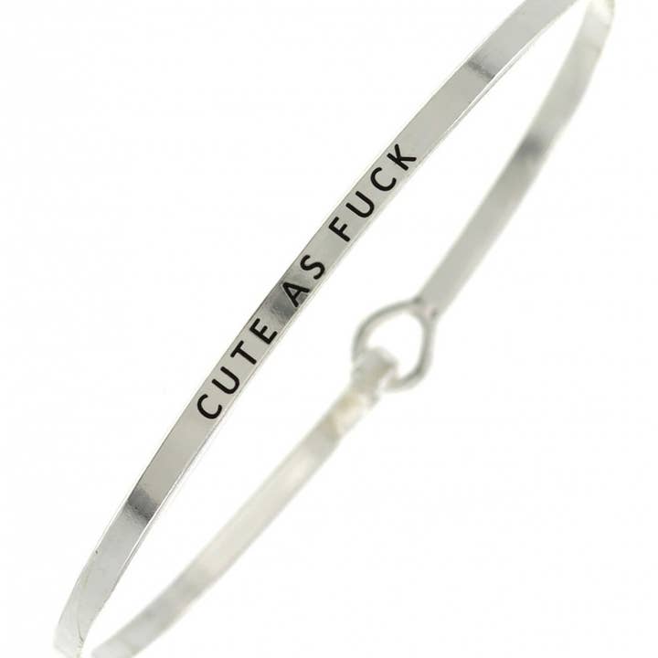 FR3023 CUTE AS FUCK_3mm Inspired Message Brass Bangle for wholesale by 0011 PREMIERE