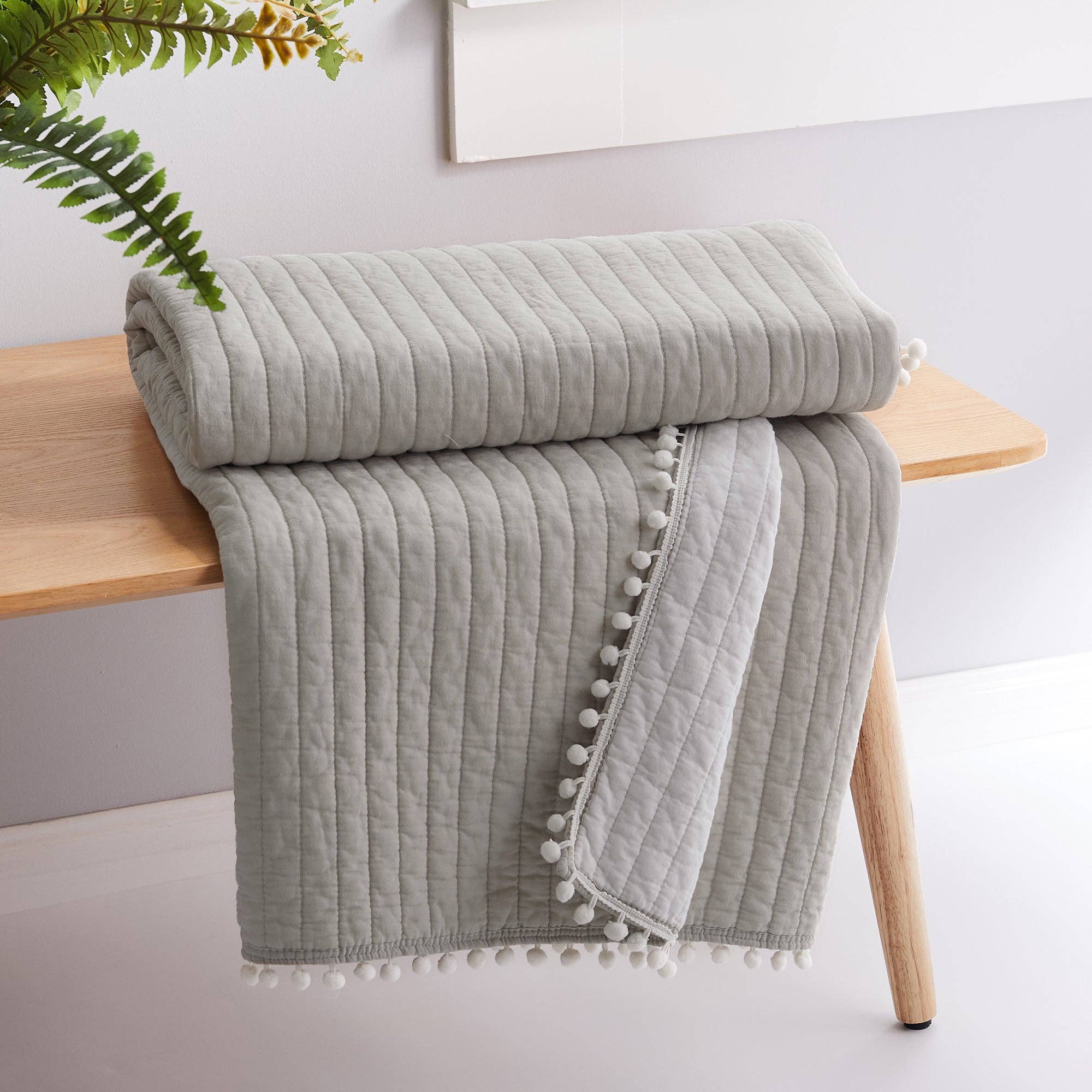 Levtex Home - Wholesale Throw Blanket - Pom Pom Quilted Throw13