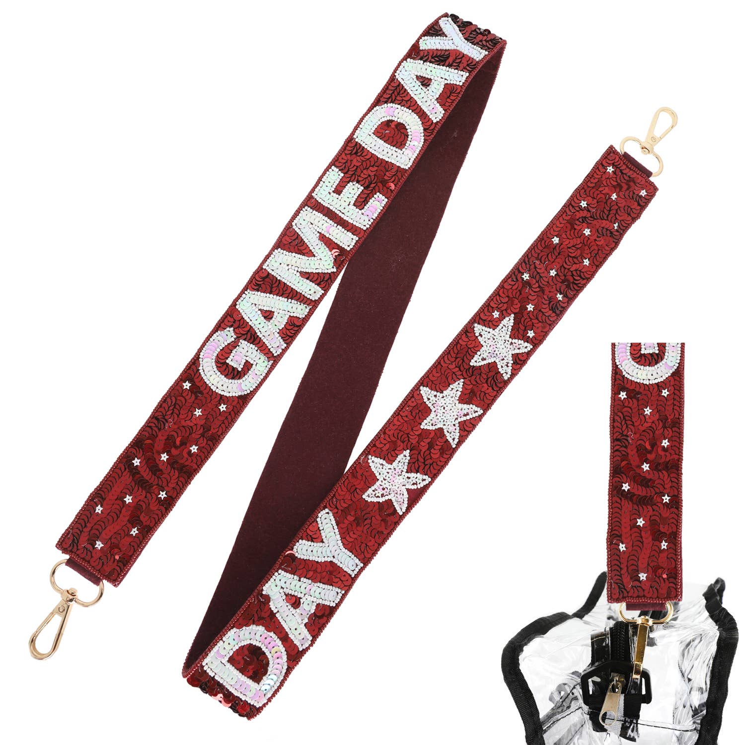 SP Sophia Collection - Wholesale Bag Strap - Women's - Game Day Sequin Star Patter Shoulder Bag Strap1