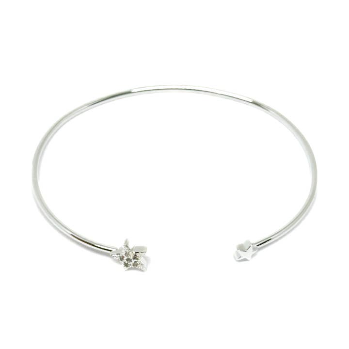 Ruby Star Bangle - Silver for wholesale by Clementine Jewellery