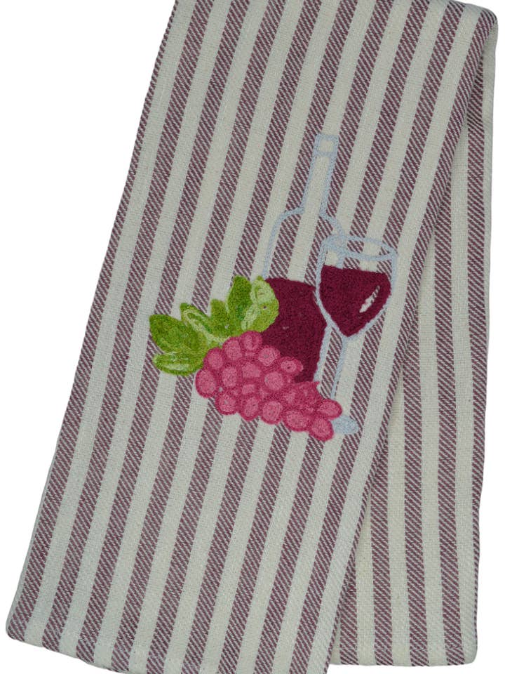 Canovaccio da cucina Pomelo con ricamo Il Vino per la vendita all'ingrosso da parte di BUSATTI