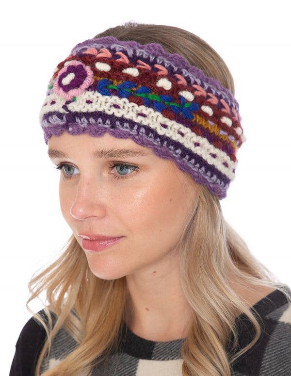 The Collection Royal / Royal Handicrafts – wholesale Fashion headband – women's – Floral Knitted Woolen Headband6