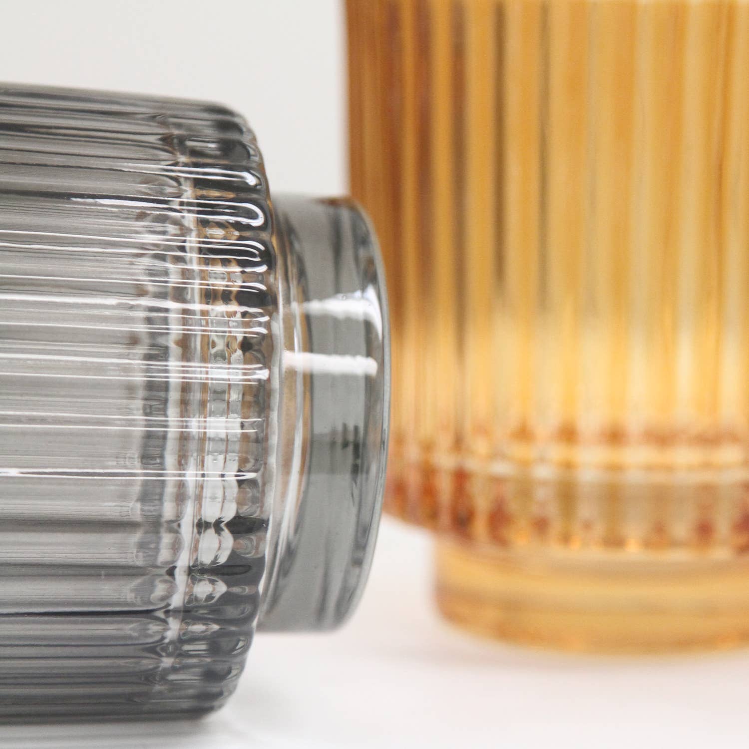 Galore Home – Suporte de vela por atacado – Porta Vela de Vidro Canelado (Altura 10 cm x Diâmetro 9 cm)4