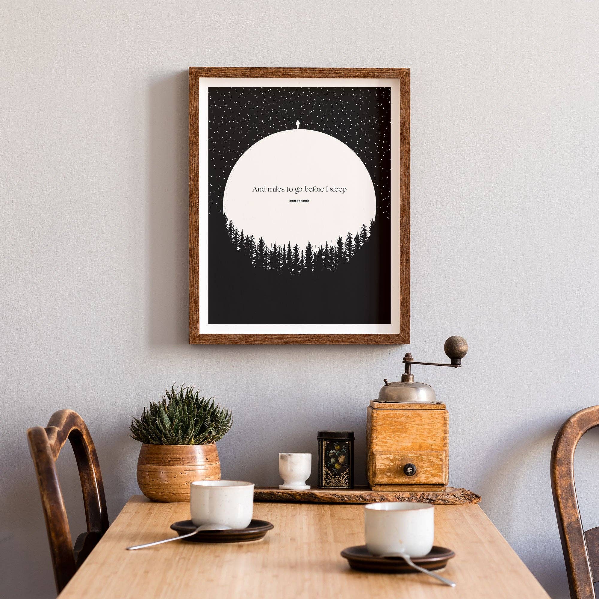 Obvious State – Großhandel Kunstdruck – Robert Frost Kunstdruck - „Miles to Go“ -Illustration

3