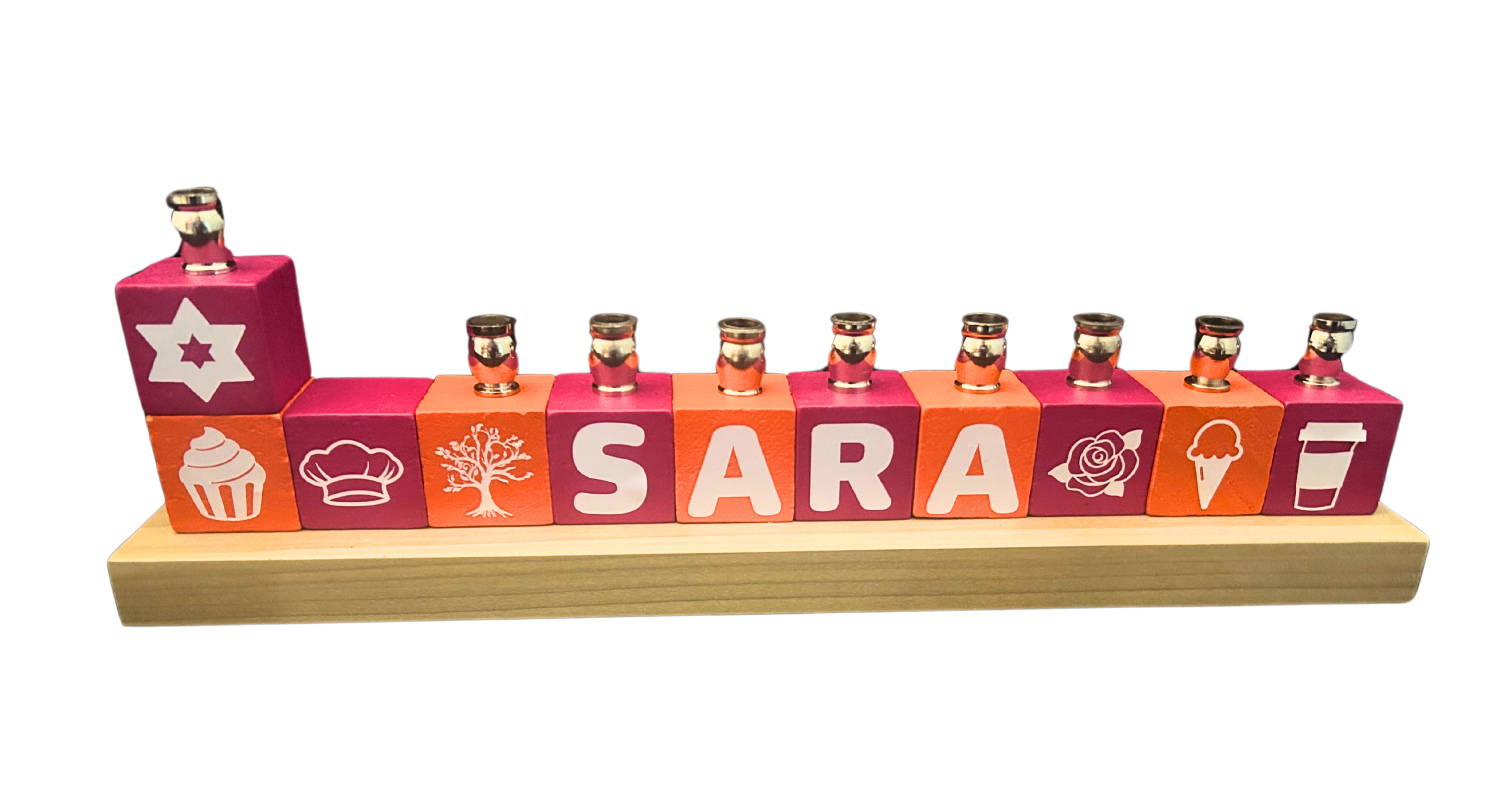 Eclectic Judaica - Wholesale Menorah - Personalized Name Menorahs11