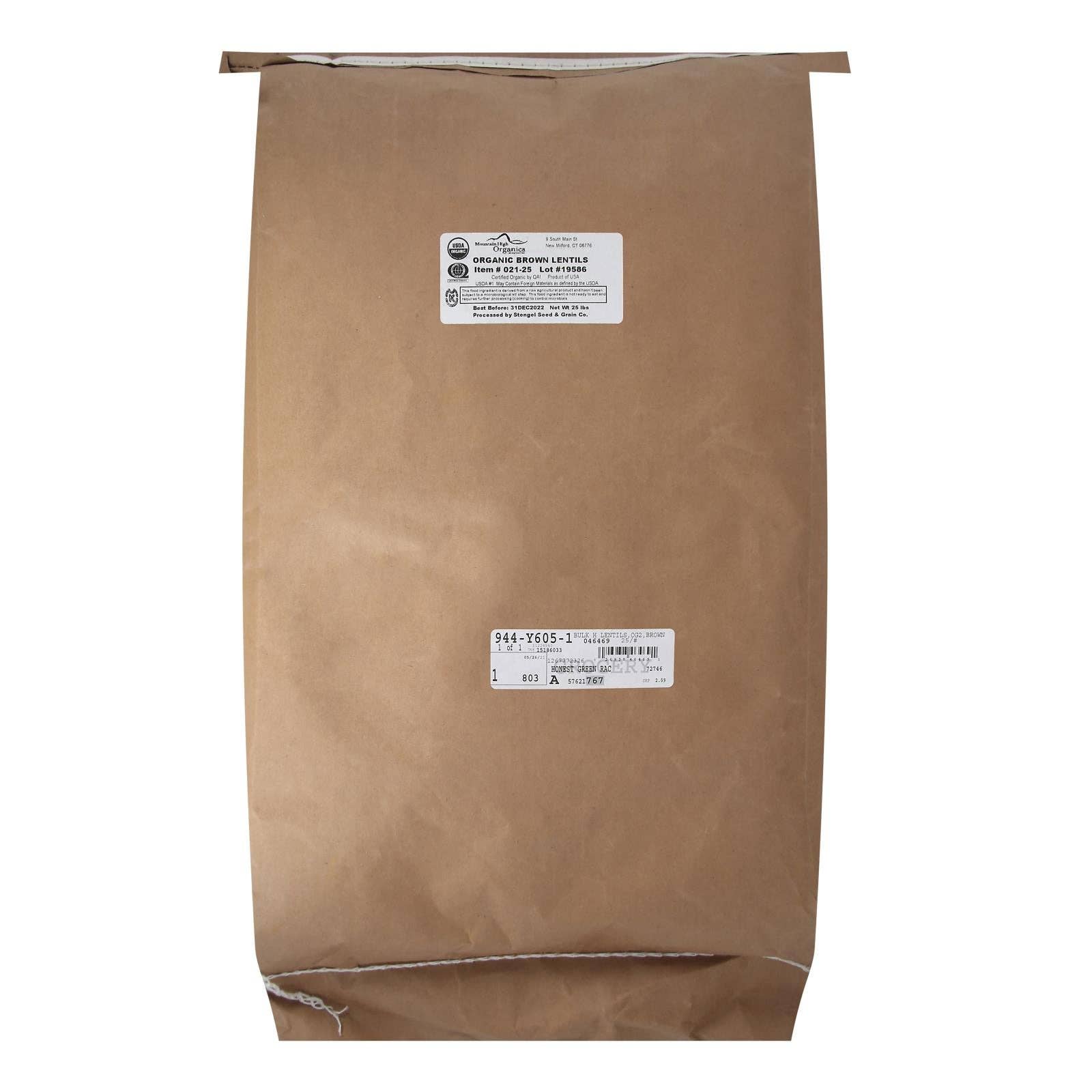 Ware Spark - Wholesale Beans - Bulk Peas And Beans Organic Lentils Brown - Single Bulk Item - 25lb0