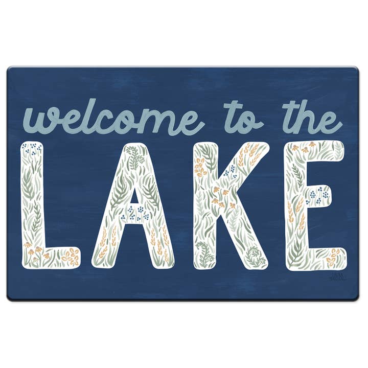 "Welkom bij het meer" 30" x 20" decoratieve comfortabele vloermat voor wholesale door CounterArt/Highland Home/Thirstystone