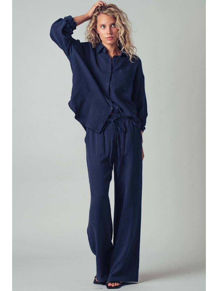 Urban Daizy - Wholesale Lounge Set - Women's - Textured Cotton Gauze Lounge Set4