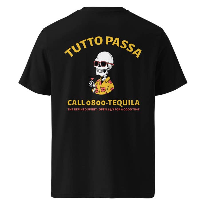 The Refined Spirit - Wholesale Screen Printed T-Shirt - Unisex - Call 0800-Tequila - Organic T-Shirt