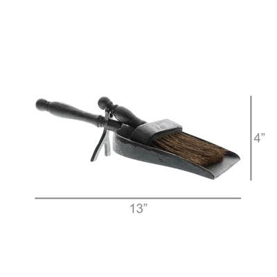 HomArt - Wholesale Dusting Brush & Duster - Fireplace Dust Pan with Broom - Cast Iron - Antique Black