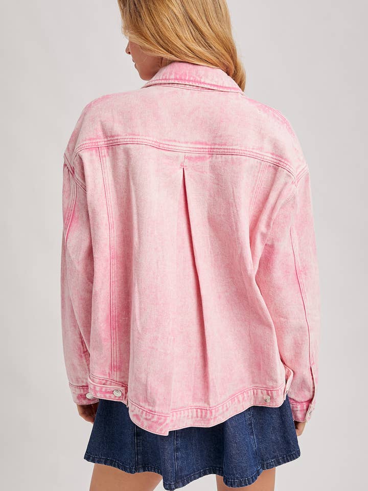 Bluivy - Venta al por mayor Cazadora vaquera - Mujer - Chaqueta oversized de mezclilla con botones36