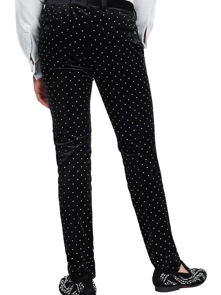 BARABAS - Vente Pantalon de costume – homme - Pantalon chino cintré en velours à strass pour hommes 2CP302021