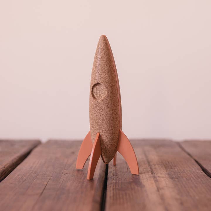 ELOU by Valoris – Brinquedo de madeira - Crianças por atacado – Foguete de cortiça3