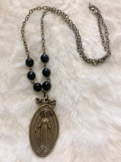 The Bronze Crowned Mary Onyx 1830yr Necklace for wholesale by Petals Jewelry Designs By Brandi Crain