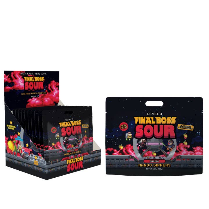 Level 3 Cherry Mango Dippers PDQ (10 Count) for wholesale by Final Boss Sour
