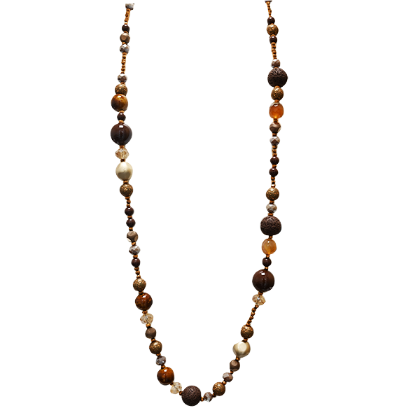 AMORINO SRL - Wholesale Beaded/Pearl Necklace - LONG NECKLACE WITH CRYSTALS AND STONES - HZM24144A2655