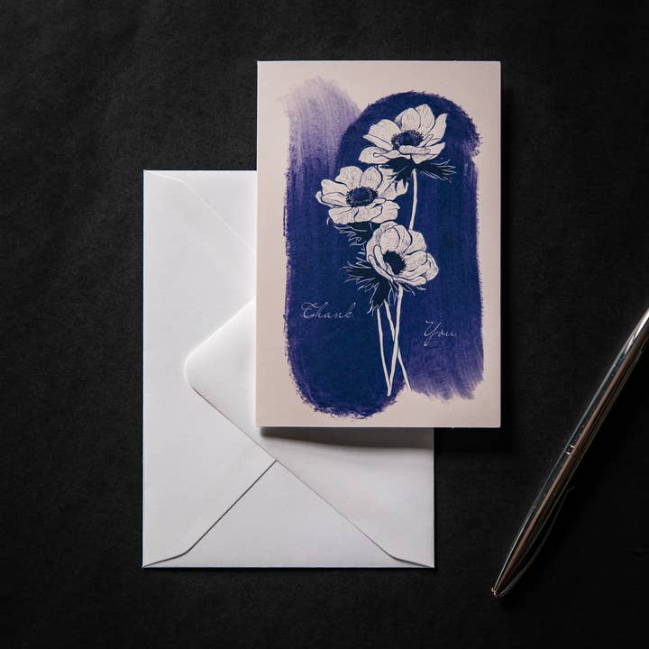 Tamara Ruth A.R.T – Großhandel Dankeskarten – Mohnblumen-Karte „Danke“2