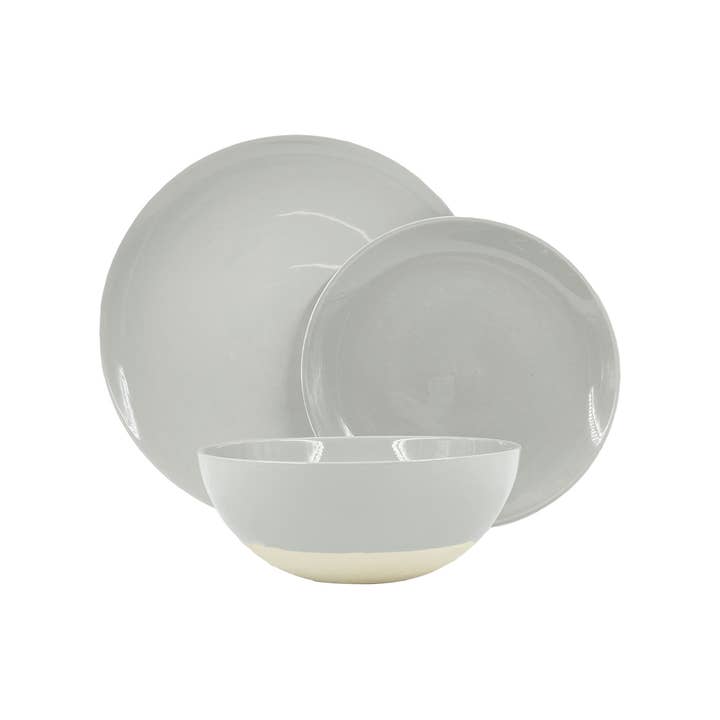Shell Bisque Grau 3-teiliges Gedeck, Service für 1 für den Großhandel von Canvas Home