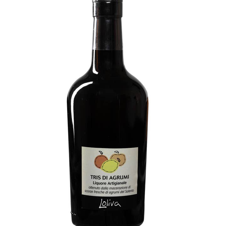 Licor artesanal Tris Citrus, botella de 500 ml. para venta al por mayor de LOLIVA