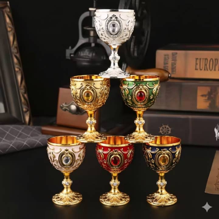 Holiday Farm - Wholesale Wine glass - Vintage Holy Grail Medieval Metal Wine Goblet10