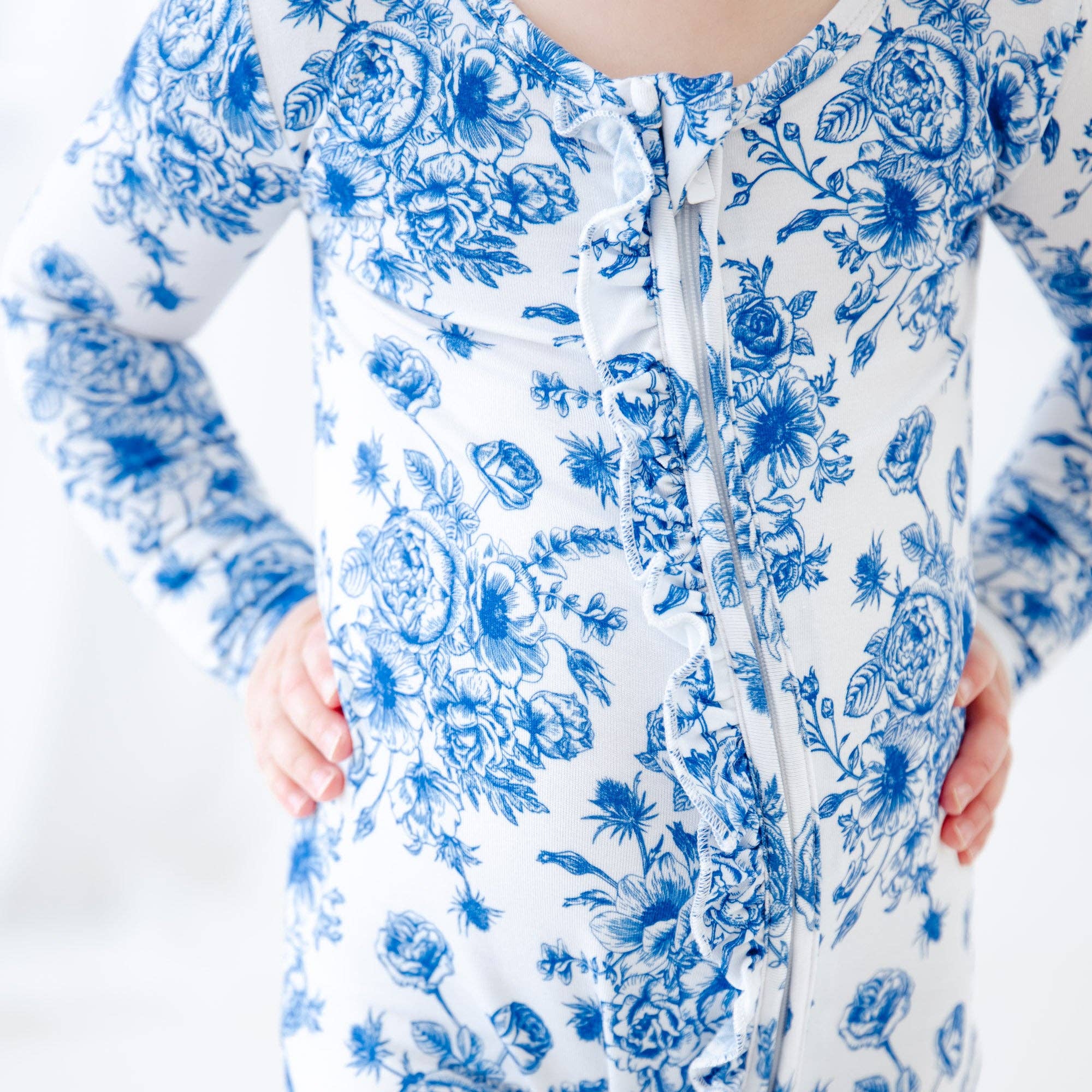 Dreamiere - Vente Grenouillère – bébé - Quelque chose de bleu à volants convertible pyjama avec pieds1