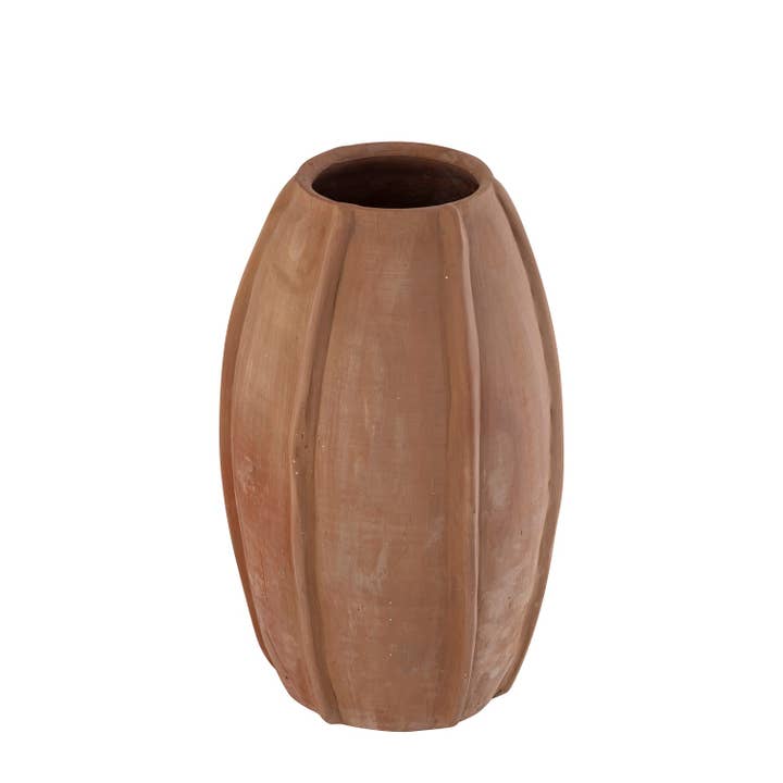 Terracotta Vase Dia 8.5" x 12.5" H for wholesale by BIDKhome