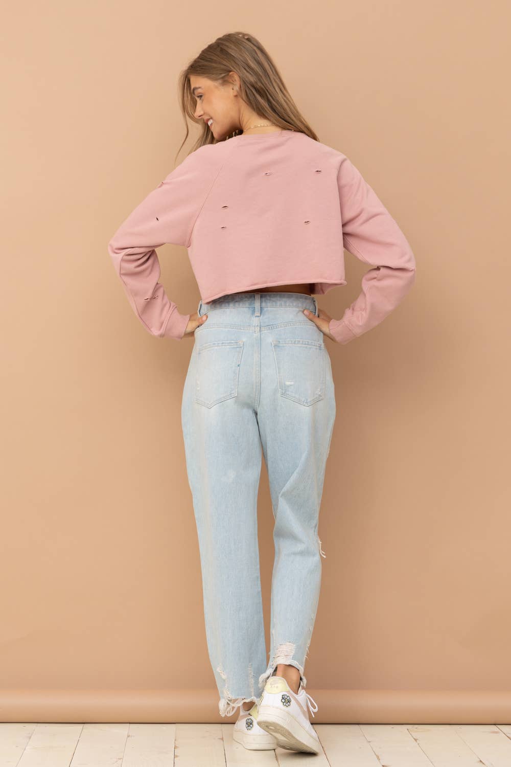 Blue B – Engroshandel Grafisk Sweatshirt - Dame – 32315T - Fransk Terry afgrøde spil dag besat sweatshirt6