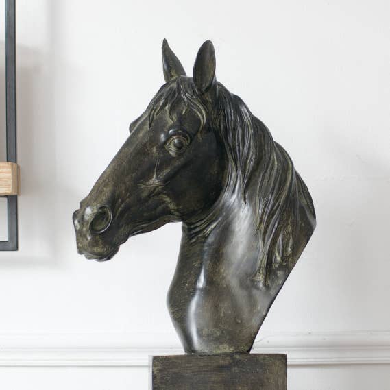 13x6x16" Bronze Polyresin Horse Head Bust for wholesale by A&B Home Group Inc.
