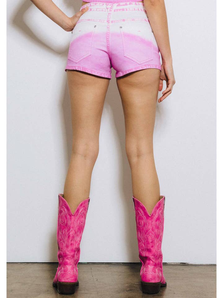 Vibrant M.i.U - Wholesale Shorts - Women's - Ombre Sky Crossfront Shorts