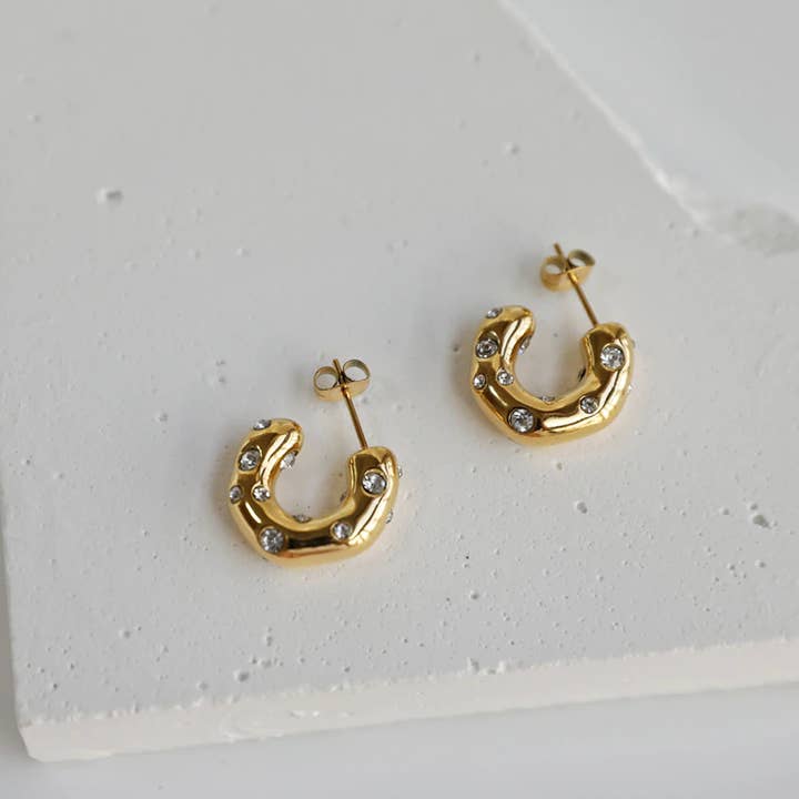 MeloMelo - Wholesale Hoop Earrings - Freya - Starburst Thick Nugget Creoles3