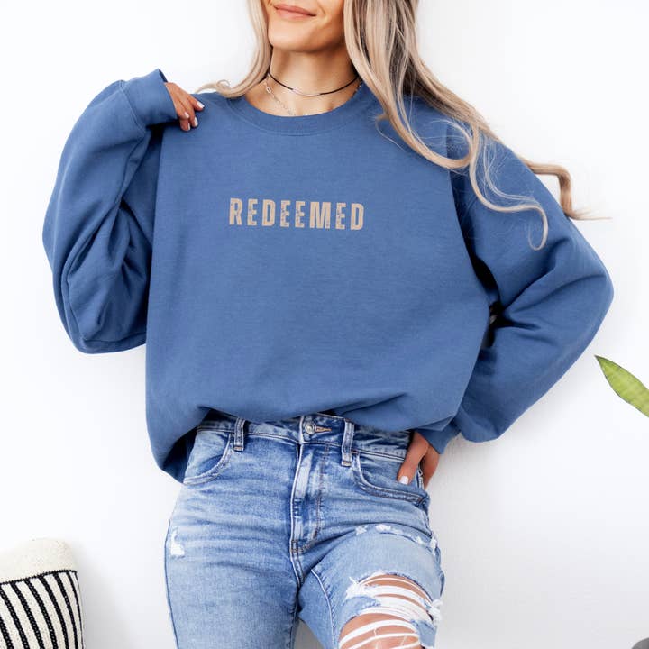 Wholehearted Motherhood and Co. - Wholesale Graphic Sweatshirt - Unisex - Redeemed Graphic Faith Sweatshirt - Christian Sweatshirt