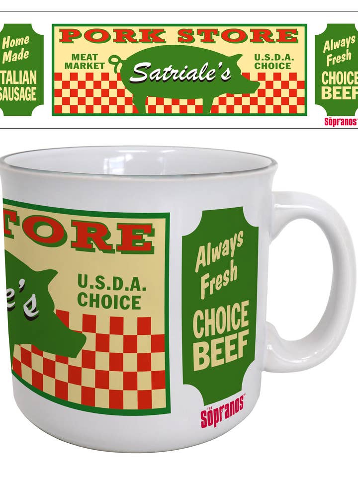The Sopranos - Satriale's-Pork 20oz Camper Mug for wholesale by Pyramid America