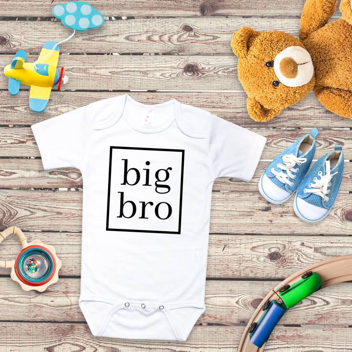 "Big Bro" - Baby Onesie - Promote Your Son to Big Brother for wholesale by ImprintKidsClothing