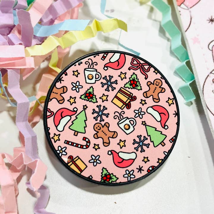 Poignée et support pour Kindle Christmas Doodles pour la vente par Chapter & Ink