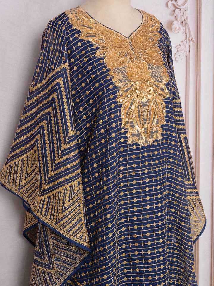 Blue 2025 NEW Dubai Abaya Dress Embroidered Elegance for wholesale on Faire15