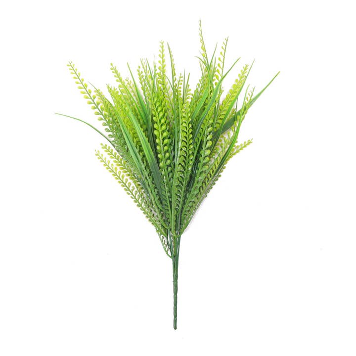 Artificial Bead Grass/Blade Grass Mixed Bush,16" 49 pair, UV for wholesale by ES Essentials