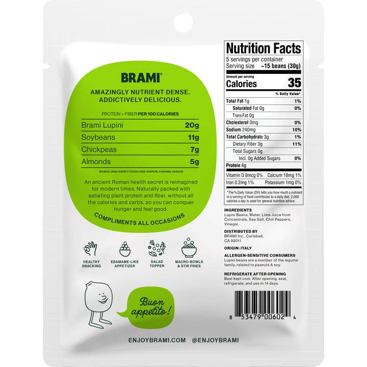 Brami - Wholesale Nuts - Italian Snacking Lupini Beans - Chili & Lime (150g)