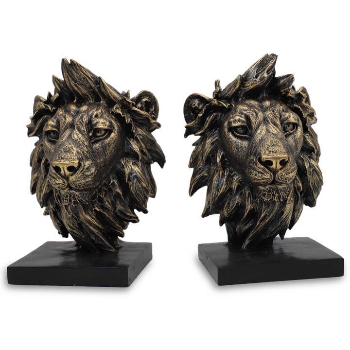 Lion Head Bookends for wholesale by Bentley & Bo