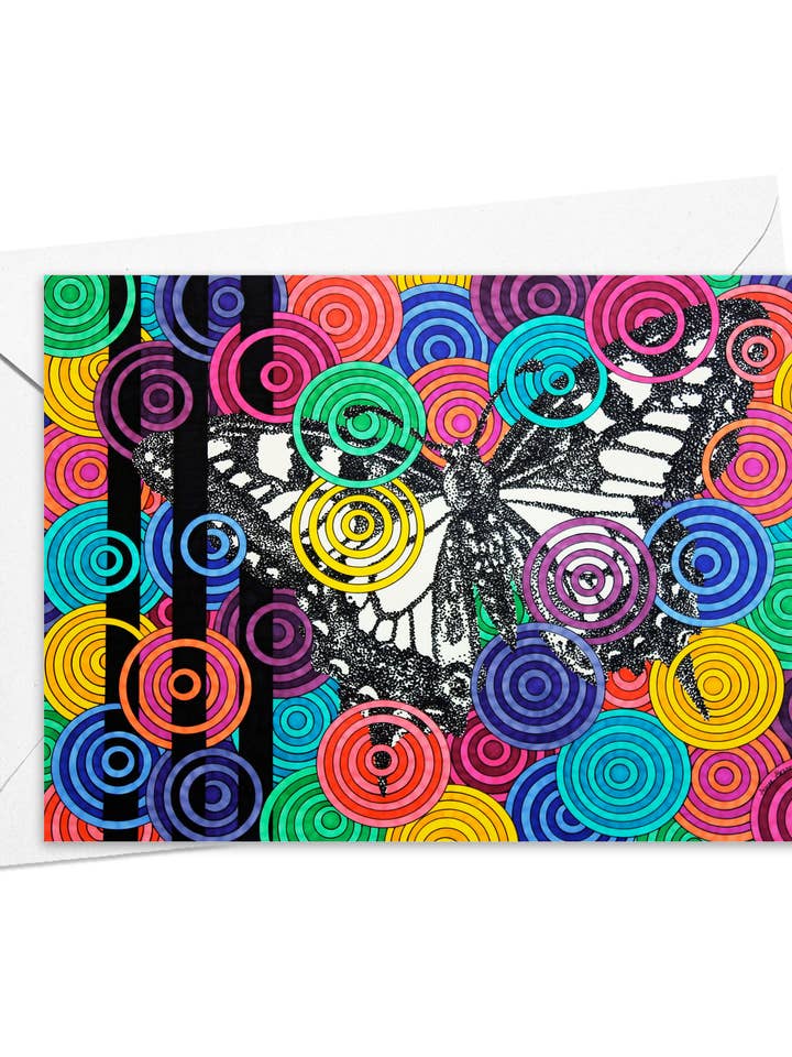 Tarjetas de notas de mariposa confitada, juego de 6 para venta al por mayor de artisticle