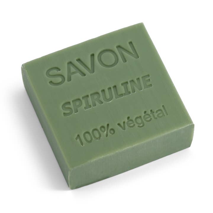 Raw cut spirulina soap 100g for wholesale by MAITRE SAVONITTO
