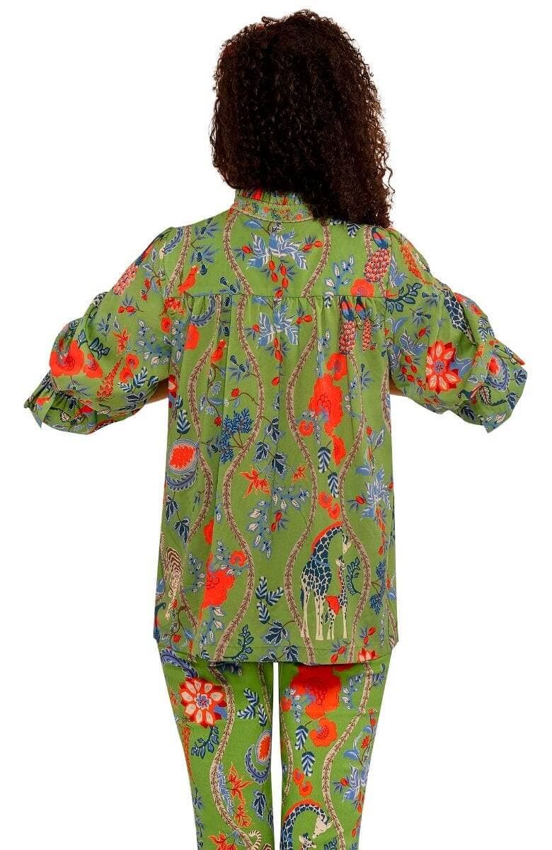 Gretchen Scott LLC - Wholesale Tunic - Women's - Ruffleneck Tunic - Jungle Symphony23